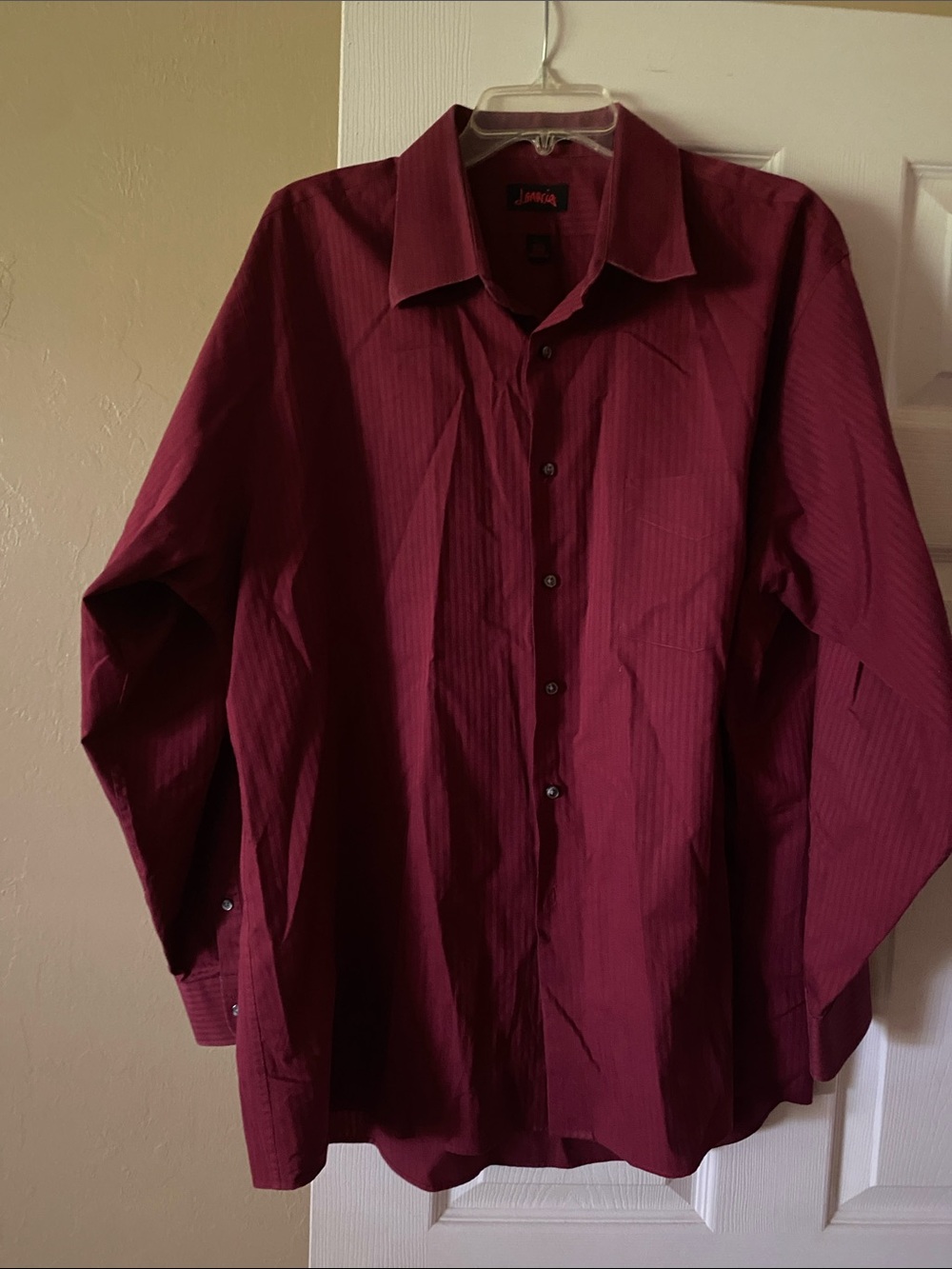 J. Garcia Men's Long-Sleeve Dress Shirt - Deep Burgundy